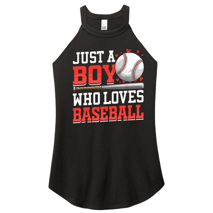 American Sport Just A Boy Who Loves Baseball Gifts For Boy Women's Perfect Tri Rocker Tank