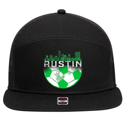 Austin Soccer Jersey Austin Texas Soccer 7 Panel Mesh Trucker Snapback Hat