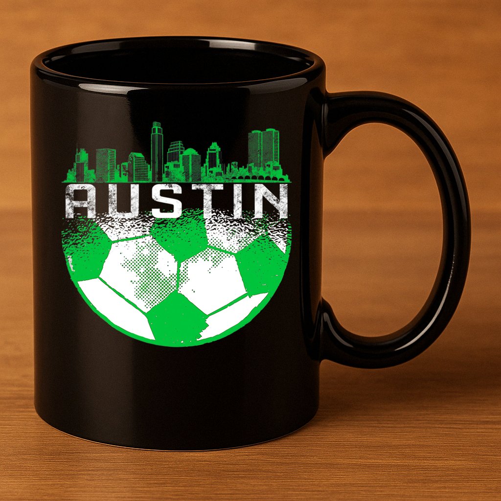 Austin Soccer Jersey Austin Texas Soccer 11oz C Handle Ceramic Mug