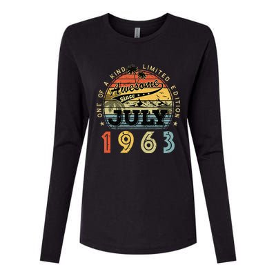 Awesome Since July 1963 Vintage 60th Birthday 60 Years Old Womens Cotton Relaxed Long Sleeve T-Shirt