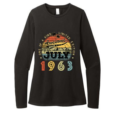 Awesome Since July 1963 Vintage 60th Birthday 60 Years Old Womens CVC Long Sleeve Shirt