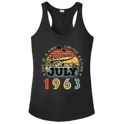 Awesome Since July 1963 Vintage 60th Birthday 60 Years Old Ladies PosiCharge Competitor Racerback Tank