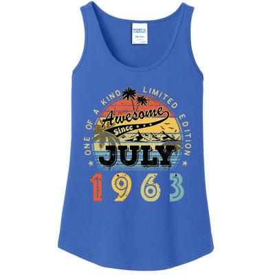 Awesome Since July 1963 Vintage 60th Birthday 60 Years Old Ladies Essential Tank