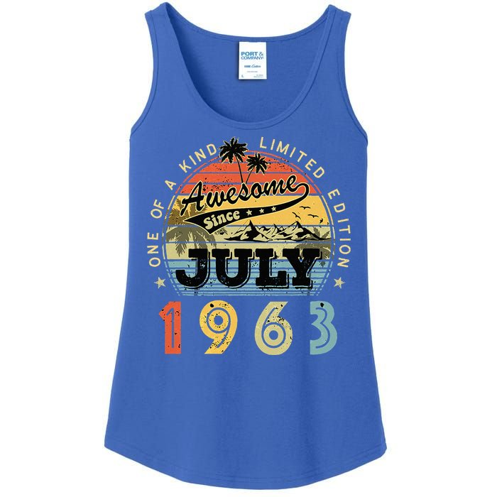 Awesome Since July 1963 Vintage 60th Birthday 60 Years Old Ladies Essential Tank