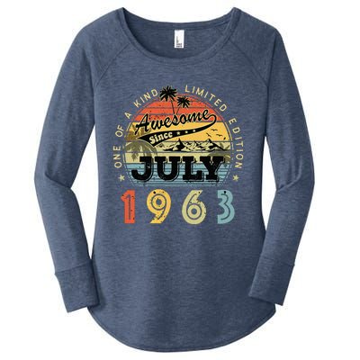 Awesome Since July 1963 Vintage 60th Birthday 60 Years Old Women's Perfect Tri Tunic Long Sleeve Shirt