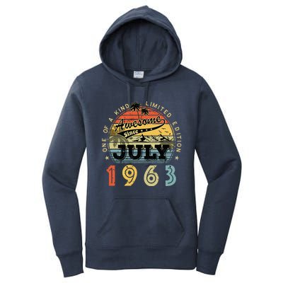 Awesome Since July 1963 Vintage 60th Birthday 60 Years Old Women's Pullover Hoodie