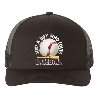 American Sport Just A Boy Who Loves Baseball Gifts For Yupoong Adult 5-Panel Trucker Hat