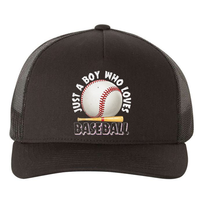 American Sport Just A Boy Who Loves Baseball Gifts For Yupoong Adult 5-Panel Trucker Hat