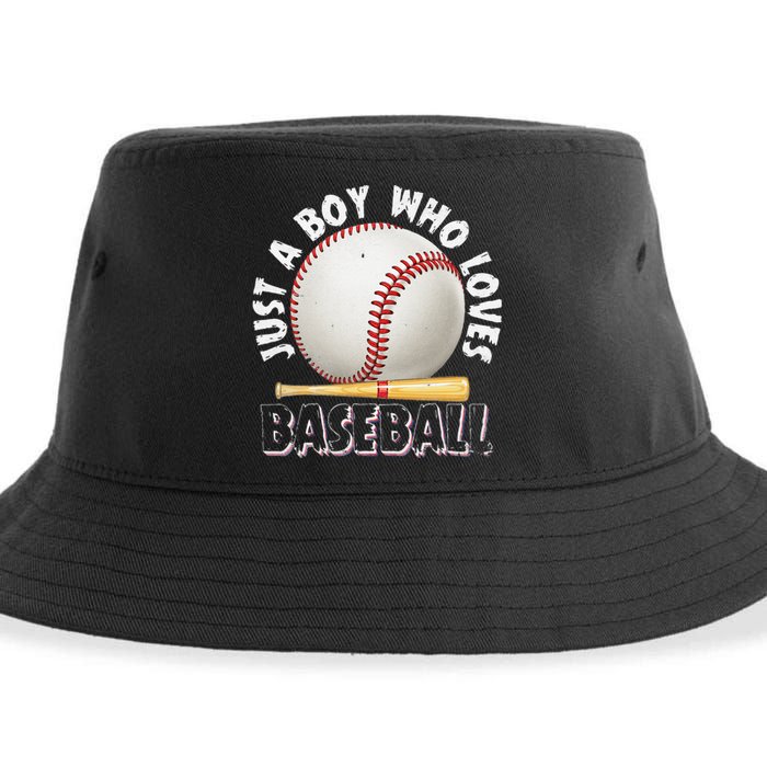 American Sport Just A Boy Who Loves Baseball Gifts For Sustainable Bucket Hat