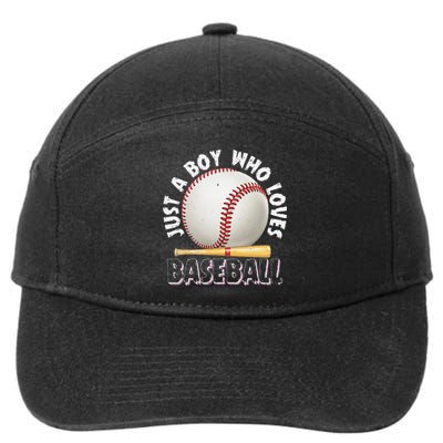 American Sport Just A Boy Who Loves Baseball Gifts For 7-Panel Snapback Hat