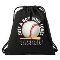 American Sport Just A Boy Who Loves Baseball Gifts For Drawstring Bag