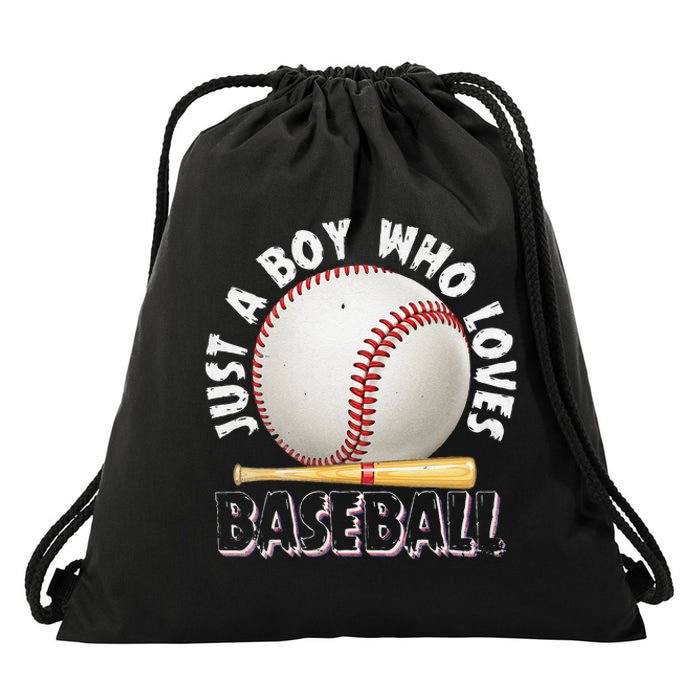 American Sport Just A Boy Who Loves Baseball Gifts For Drawstring Bag