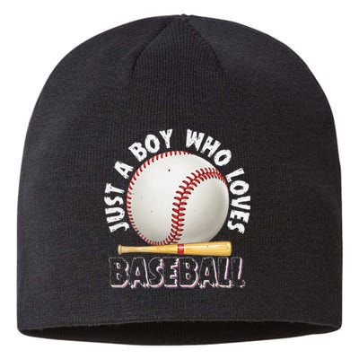 American Sport Just A Boy Who Loves Baseball Gifts For Sustainable Beanie