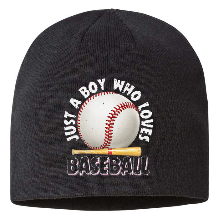 American Sport Just A Boy Who Loves Baseball Gifts For Sustainable Beanie