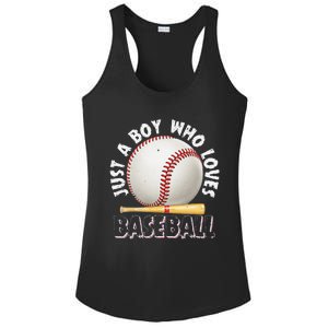 American Sport Just A Boy Who Loves Baseball Gifts For Ladies PosiCharge Competitor Racerback Tank