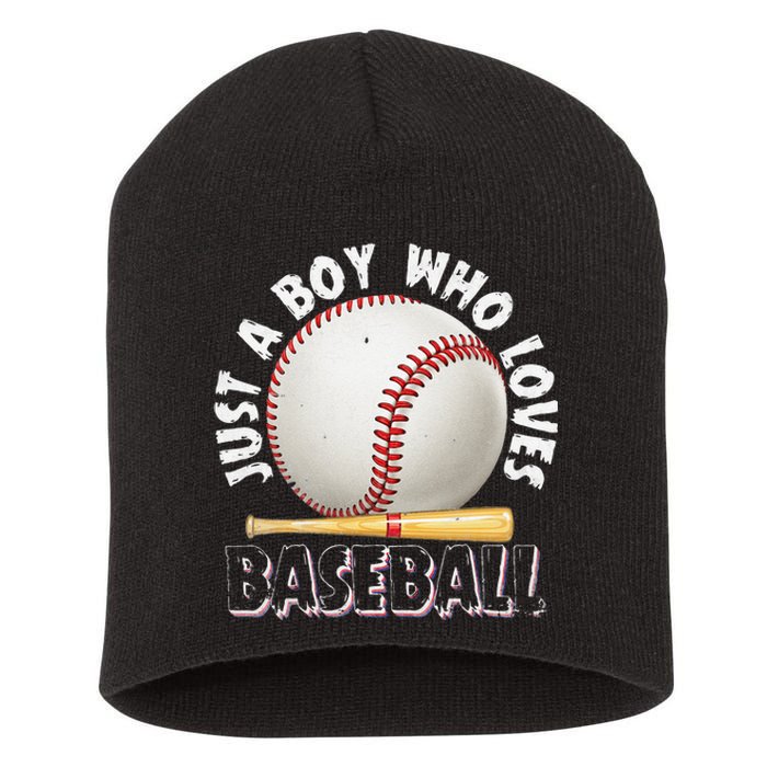 American Sport Just A Boy Who Loves Baseball Gifts For Short Acrylic Beanie