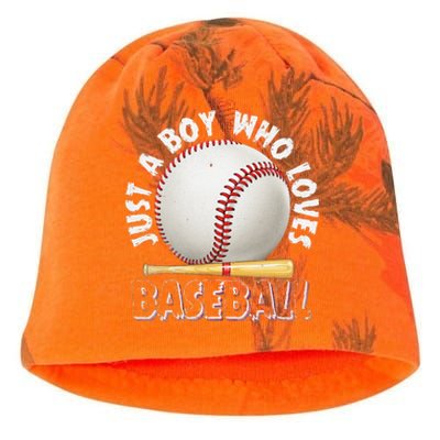 American Sport Just A Boy Who Loves Baseball Gifts For Kati - Camo Knit Beanie