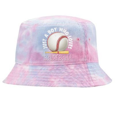 American Sport Just A Boy Who Loves Baseball Gifts For Tie-Dyed Bucket Hat