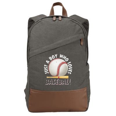 American Sport Just A Boy Who Loves Baseball Gifts For Cotton Canvas Backpack