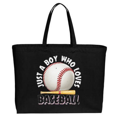 American Sport Just A Boy Who Loves Baseball Gifts For Cotton Canvas Jumbo Tote