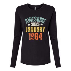 Awesome Since January 1964 60 Years Old 60th Birthday Womens Cotton Relaxed Long Sleeve T-Shirt