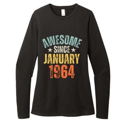 Awesome Since January 1964 60 Years Old 60th Birthday Womens CVC Long Sleeve Shirt