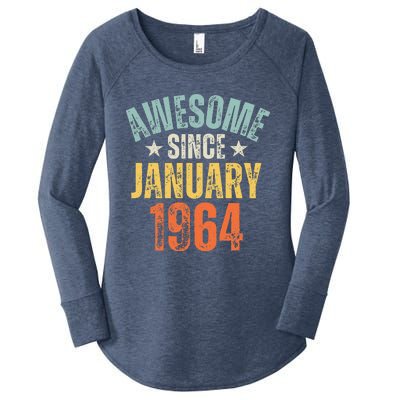 Awesome Since January 1964 60 Years Old 60th Birthday Women's Perfect Tri Tunic Long Sleeve Shirt