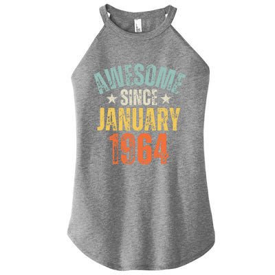 Awesome Since January 1964 60 Years Old 60th Birthday Women's Perfect Tri Rocker Tank