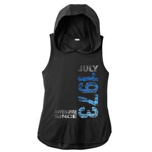 Awesome Since July 1973 50th Birthday Born 1973 Ladies PosiCharge Tri-Blend Wicking Draft Hoodie Tank