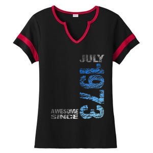 Awesome Since July 1973 50th Birthday Born 1973 Ladies Halftime Notch Neck Tee