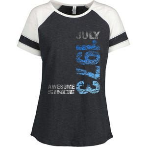 Awesome Since July 1973 50th Birthday Born 1973 Enza Ladies Jersey Colorblock Tee