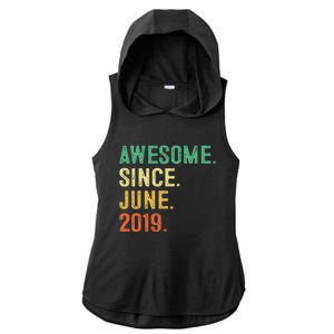 Awesome Since June 2019 4th Birthday Gift 4 Year Old Ladies PosiCharge Tri-Blend Wicking Draft Hoodie Tank