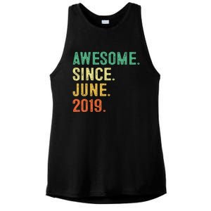 Awesome Since June 2019 4th Birthday Gift 4 Year Old Ladies PosiCharge Tri-Blend Wicking Tank