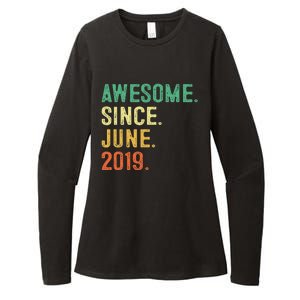 Awesome Since June 2019 4th Birthday Gift 4 Year Old Womens CVC Long Sleeve Shirt