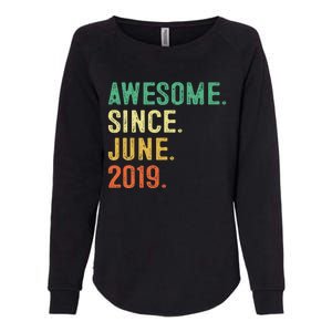 Awesome Since June 2019 4th Birthday Gift 4 Year Old Womens California Wash Sweatshirt