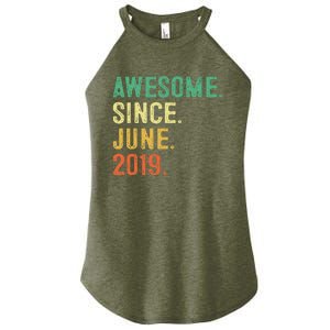 Awesome Since June 2019 4th Birthday Gift 4 Year Old Women's Perfect Tri Rocker Tank