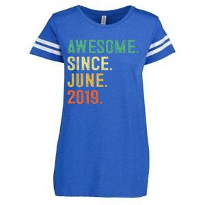 Awesome Since June 2019 4th Birthday Gift 4 Year Old Enza Ladies Jersey Football T-Shirt