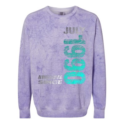 Awesome Since July 1990 33th Birthday Born 1990 Colorblast Crewneck Sweatshirt