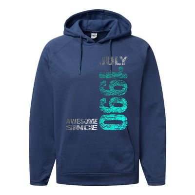 Awesome Since July 1990 33th Birthday Born 1990 Performance Fleece Hoodie