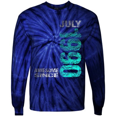 Awesome Since July 1990 33th Birthday Born 1990 Tie-Dye Long Sleeve Shirt