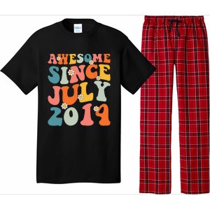 Awesome Since July 2014 Hippie Retro Groovy Birthday Pajama Set