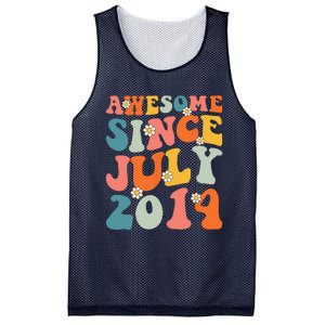 Awesome Since July 2014 Hippie Retro Groovy Birthday Mesh Reversible Basketball Jersey Tank