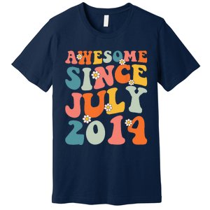 Awesome Since July 2014 Hippie Retro Groovy Birthday Premium T-Shirt