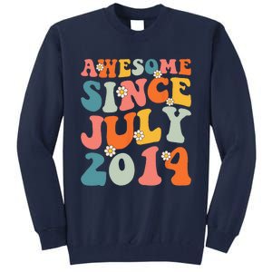 Awesome Since July 2014 Hippie Retro Groovy Birthday Tall Sweatshirt