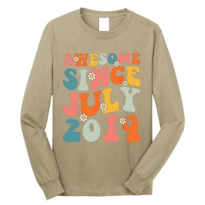 Awesome Since July 2014 Hippie Retro Groovy Birthday Long Sleeve Shirt