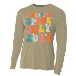 Awesome Since July 2014 Hippie Retro Groovy Birthday Cooling Performance Long Sleeve Crew