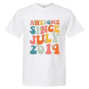 Awesome Since July 2014 Hippie Retro Groovy Birthday Garment-Dyed Heavyweight T-Shirt