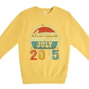 Awesome Since July 2015 8 Years Old 8th Birthday Gift Premium Crewneck Sweatshirt