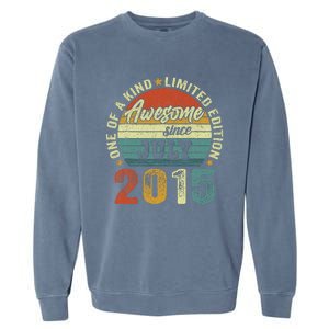 Awesome Since July 2015 8 Years Old 8th Birthday Gift Garment-Dyed Sweatshirt