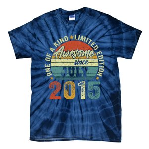 Awesome Since July 2015 8 Years Old 8th Birthday Gift Tie-Dye T-Shirt